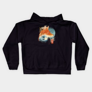 Japanese Fox Lover Kids Hoodie